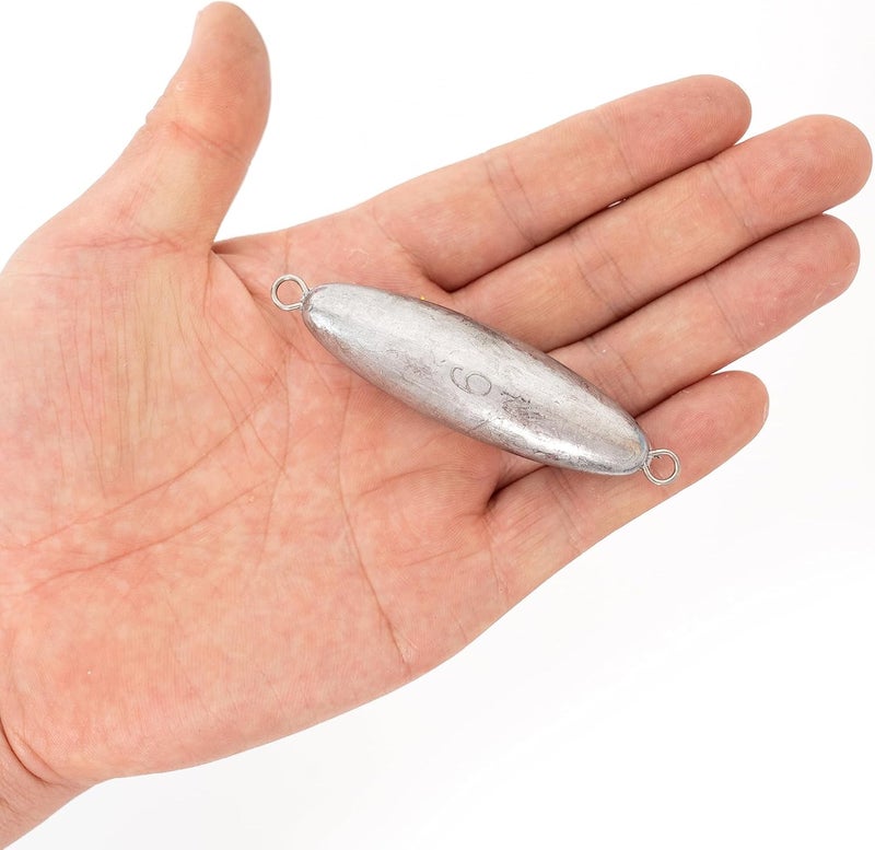 BLUEWING Torpedo Sinker Through Wire Fishing Weight Saltwater Bullet Lead Double Ringed 2oz-48oz - Image 2